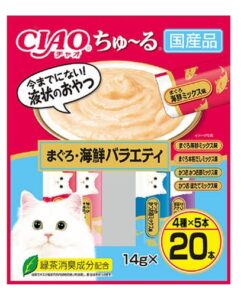 CIAO Churu  貓小食肉泥餐包  -  鮪魚鰹魚海鮮品種 14g x 20 件
