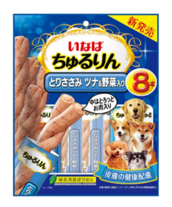 日本 Inaba 皮膚健康 -  金槍魚和蔬菜扭扭棒 8pcs